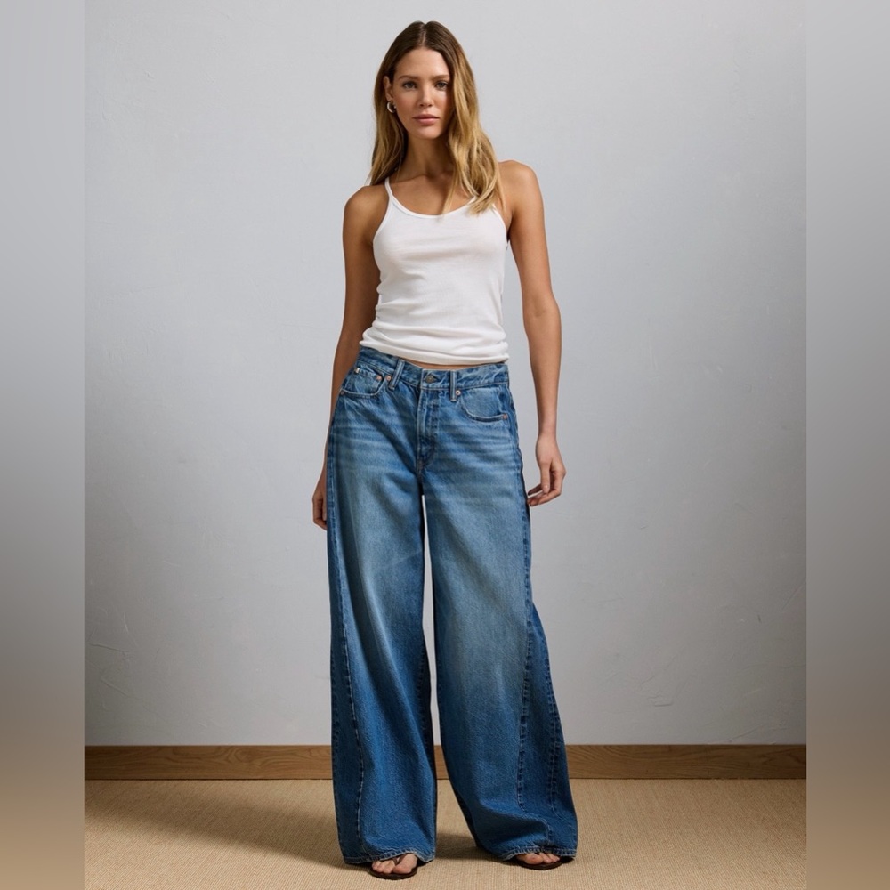 AE77 Premium Super Wide Side Stripe Jean